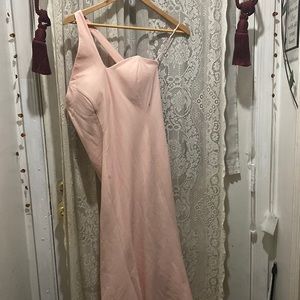 RENK—LT PINK ASYMMETRIC SHOULDER DESIGN LONG GOWN